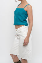 Load image into Gallery viewer, Vintage x BONNIE &amp; BILL Cotton Knit Teal Cropped Tank (XXS, XS)