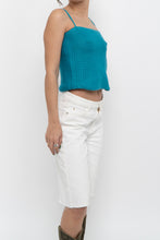 Load image into Gallery viewer, Vintage x BONNIE &amp; BILL Cotton Knit Teal Cropped Tank (XXS, XS)