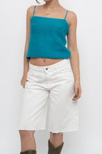Load image into Gallery viewer, Vintage x BONNIE &amp; BILL Cotton Knit Teal Cropped Tank (XXS, XS)