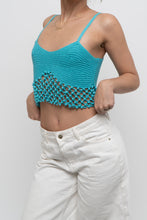 Load image into Gallery viewer, Modern x Teal Cropped Knit Beaded Tank (XS, S)