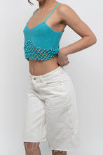 Load image into Gallery viewer, Modern x Teal Cropped Knit Beaded Tank (XS, S)
