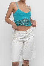 Load image into Gallery viewer, Modern x Teal Cropped Knit Beaded Tank (XS, S)