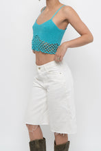 Load image into Gallery viewer, Modern x Teal Cropped Knit Beaded Tank (XS, S)
