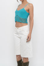 Load image into Gallery viewer, Modern x Teal Cropped Knit Beaded Tank (XS, S)