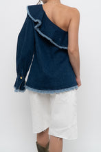 Load image into Gallery viewer, TANYA TAYLOR x Deadstock Denim Frayed Off-Shoulder Top (M, L)