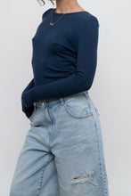 Load image into Gallery viewer, PARADE x Dark Blue Ribbed Long Sleeve (S-L)