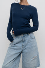 Load image into Gallery viewer, PARADE x Dark Blue Ribbed Long Sleeve (S-L)