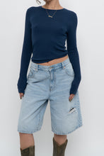 Load image into Gallery viewer, PARADE x Dark Blue Ribbed Long Sleeve (S-L)