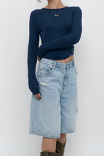 Load image into Gallery viewer, PARADE x Dark Blue Ribbed Long Sleeve (S-L)