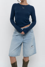 Load image into Gallery viewer, PARADE x Dark Blue Ribbed Long Sleeve (S-L)