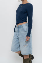 Load image into Gallery viewer, PARADE x Dark Blue Ribbed Long Sleeve (S-L)