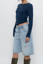 Load image into Gallery viewer, PARADE x Dark Blue Ribbed Long Sleeve (S-L)