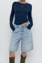 Load image into Gallery viewer, PARADE x Dark Blue Ribbed Long Sleeve (S-L)