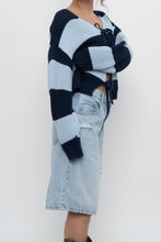 Load image into Gallery viewer, SMASH &amp; TESS x Blue Striped Cotton Cardigan (XS-M)