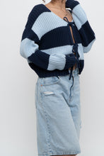 Load image into Gallery viewer, SMASH &amp; TESS x Blue Striped Cotton Cardigan (XS-M)