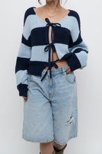 Load image into Gallery viewer, SMASH &amp; TESS x Blue Striped Cotton Cardigan (XS-M)