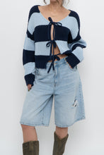 Load image into Gallery viewer, SMASH &amp; TESS x Blue Striped Cotton Cardigan (XS-M)