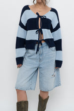Load image into Gallery viewer, SMASH &amp; TESS x Blue Striped Cotton Cardigan (XS-M)