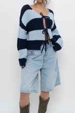 Load image into Gallery viewer, SMASH &amp; TESS x Blue Striped Cotton Cardigan (XS-M)
