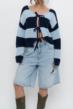 Load image into Gallery viewer, SMASH &amp; TESS x Blue Striped Cotton Cardigan (XS-M)