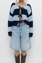Load image into Gallery viewer, SMASH &amp; TESS x Blue Striped Cotton Cardigan (XS-M)