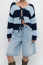 Load image into Gallery viewer, SMASH &amp; TESS x Blue Striped Cotton Cardigan (XS-M)