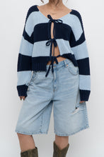 Load image into Gallery viewer, SMASH &amp; TESS x Blue Striped Cotton Cardigan (XS-M)