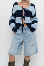 Load image into Gallery viewer, SMASH &amp; TESS x Blue Striped Cotton Cardigan (XS-M)