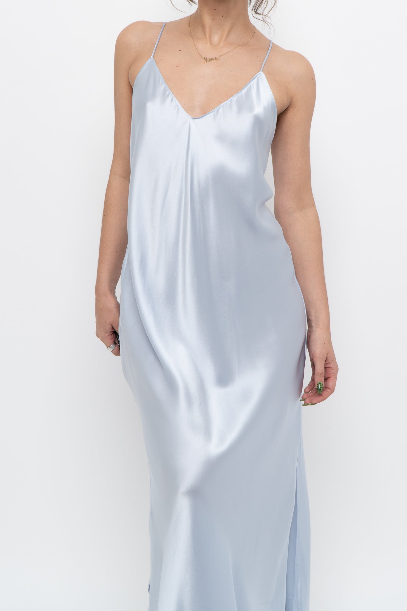 BANANA REPUBLIC x Baby Blue Silk Maxi Dress (M, L)