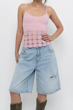 Load image into Gallery viewer, Vintage x LE CHATEAU Baby Pink Floral Crochet Tank (M)