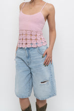 Load image into Gallery viewer, Vintage x LE CHATEAU Baby Pink Floral Crochet Tank (M)