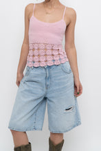 Load image into Gallery viewer, Vintage x LE CHATEAU Baby Pink Floral Crochet Tank (M)