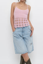 Load image into Gallery viewer, Vintage x LE CHATEAU Baby Pink Floral Crochet Tank (M)