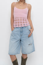 Load image into Gallery viewer, Vintage x LE CHATEAU Baby Pink Floral Crochet Tank (M)