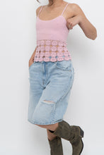Load image into Gallery viewer, Vintage x LE CHATEAU Baby Pink Floral Crochet Tank (M)