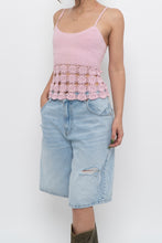 Load image into Gallery viewer, Vintage x LE CHATEAU Baby Pink Floral Crochet Tank (M)