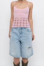 Load image into Gallery viewer, Vintage x LE CHATEAU Baby Pink Floral Crochet Tank (M)