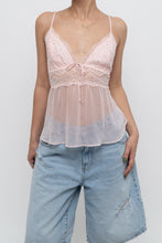 Load image into Gallery viewer, VICTORIAS SECRET x Pale Pink Mesh Rhinestone Tank (M, L)