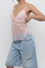 Load image into Gallery viewer, VICTORIAS SECRET x Pale Pink Mesh Rhinestone Tank (M, L)