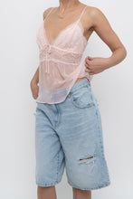 Load image into Gallery viewer, VICTORIAS SECRET x Pale Pink Mesh Rhinestone Tank (M, L)