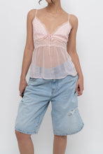 Load image into Gallery viewer, VICTORIAS SECRET x Pale Pink Mesh Rhinestone Tank (M, L)