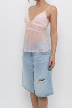 Load image into Gallery viewer, VICTORIAS SECRET x Pale Pink Mesh Rhinestone Tank (M, L)