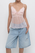 Load image into Gallery viewer, VICTORIAS SECRET x Pale Pink Mesh Rhinestone Tank (M, L)