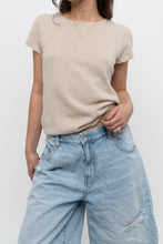 Load image into Gallery viewer, Vintage x BARNEYS Beige Cashmere Short Sleeve (XS-M)