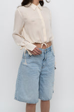 Load image into Gallery viewer, Vintage x EMANUEL UNAGRO Cropped Cream Silk Blouse (XS, S)