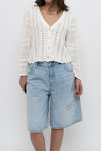 Load image into Gallery viewer, WILFRED x White Cotton Knit Cropped Cardigan (XS-L)
