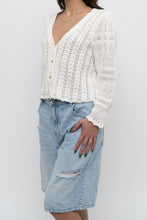 Load image into Gallery viewer, WILFRED x White Cotton Knit Cropped Cardigan (XS-L)