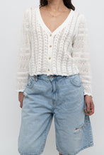 Load image into Gallery viewer, WILFRED x White Cotton Knit Cropped Cardigan (XS-L)