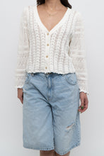 Load image into Gallery viewer, WILFRED x White Cotton Knit Cropped Cardigan (XS-L)