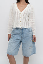 Load image into Gallery viewer, WILFRED x White Cotton Knit Cropped Cardigan (XS-L)